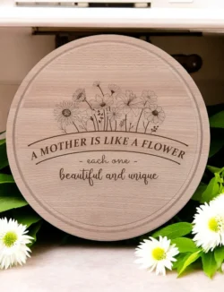 Personalised round chopping board, for Her