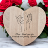 Engraved personalised wooden heart shaped chopping board