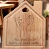 Personalised House Shaped Chopping Board. Mum Thank You