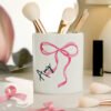 Personalised Bow Make Up Brush Holder → Custom Makeup Brush Holder Gift for Her